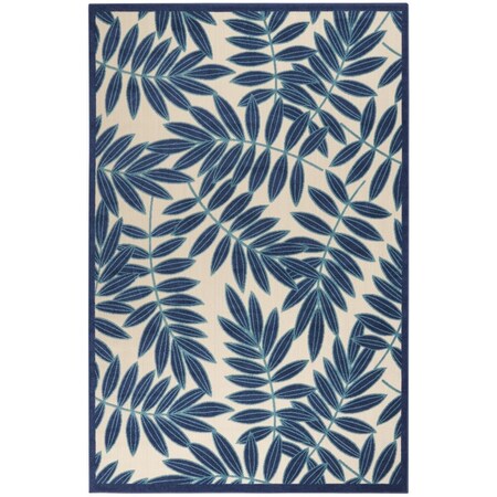 Palacedesigns 7 x 10 ft. Navy & Beige Leaves Indoor & Outdoor Area Rug PA3651274